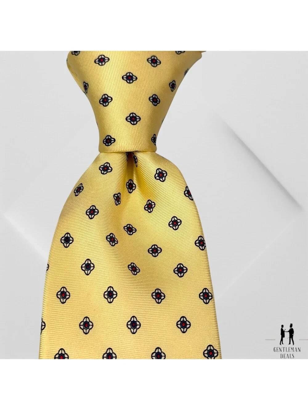 Bert Pulitzer Men's Neck Tie Yellow  Geometric Business USA Classic 55” X 3”